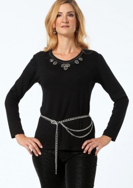 ΜΑΥΡΗ ΠΛΕΚΤΗ ΜΠΛΟΥΖΑ ΜΕ ΜΟΤΙΦ