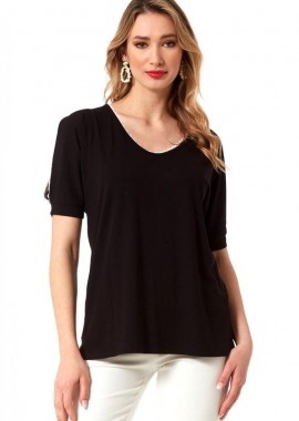 ΜΑΥΡΗ ΜΠΛΟΥΖΑ ΜΕ ΑΝΟΙΓΜΑ ΣΤΟΥΣ ΩΜΟΥΣ