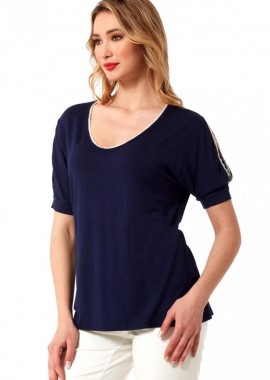 ΜΠΛΕ ΜΠΛΟΥΖΑ ΜΕ ΑΝΟΙΓΜΑ ΣΤΟΥΣ ΩΜΟΥΣ