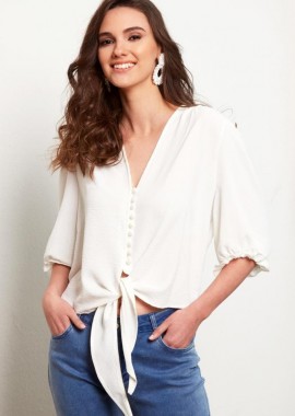 ΕΚΡΟΥ CROP TOP ΠΟΥΚΑΜΙΣΟ