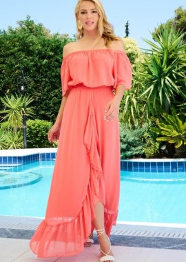 ΚΟΡΑΛΙ OFF SΗOULDER ΜΑΞΙ ΦΟΡΕΜΑ