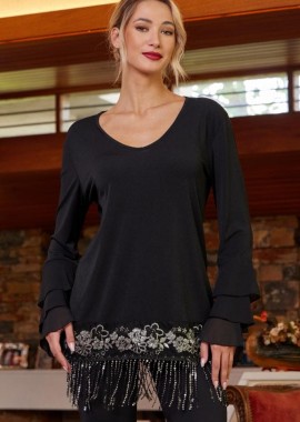 ΜΑΥΡΗ ΜΠΛΟΥΖΑ ΜΕ ΒΟΛΑΝ ΚΑΙ ΦΑΣΑ ΜΕ ΚΡΟΣΙΑ