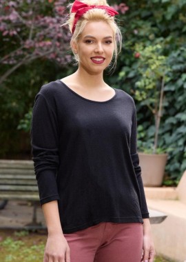 ΜΑΥΡΗ ΠΛΕΚΤΗ ΜΠΛΟΥΖΑ ΣΕ ΙΣΙΑ ΓΡΑΜΜΗ