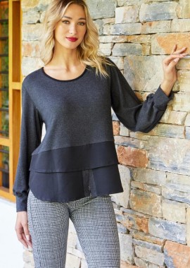 ΠΛΕΚΤΗ ΜΠΛΟΥΖΑ ΜΕ ΔΙΧΡΩΜΙΑ