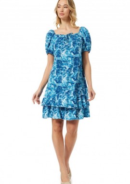 ΜΠΛΕ ΦΟΡΕΜΑ ΜΕ ΦΟΥΣΚΩΤΑ ΜΑΝΙΚΙΑ ΚΑΙ ΒΟΛΑΝ