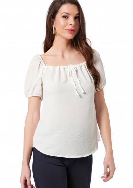 ΕΚΡΟΥ ΜΠΛΟΥΖΑ ΜΕ ΛΑΣΤΙΧΟ ΣΤΟΥΣ ΩΜΟΥΣ