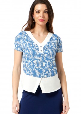 ΜΠΛΕ INDIGO ΜΠΛΟΥΖΑ ΜΕ ΛΕΥΚΕΣ ΛΕΠΤΟΜΕΡΕΙΕΣ