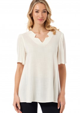 ΕΚΡΟΥ ΜΠΛΟΥΖΑ LINEN-LOOK ΜΕ ΣΧΕΔΙΟ ΑΣΤΕΡΑΚΙ