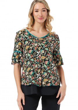 ΦΛΟΡΑΛ ΜΠΛΟΥΖΑ ΜΕ ΔΙΠΛΟ ΒΟΛΑΝ