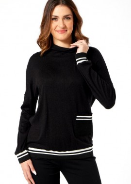 ΜΑΥΡΟ ΠΛΕΚΤΟ ΖΙΒΑΓΚΟ ΜΕ ΡΙΓΕ ΛΑΣΤΙΧΟ