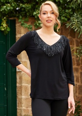 ΜΑΥΡΗ ΜΠΛΟΥΖΑ ΜΕ ΚΡΟΣΙΑ