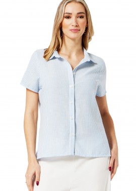 ΓΑΛΑΖΙΟ ΡΙΓΕ ΠΟΥΚΑΜΙΣΟ LINEN-LOOK