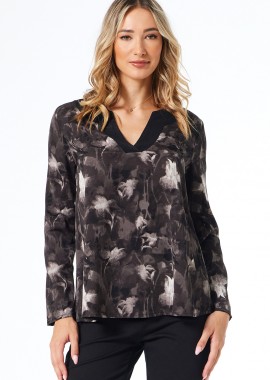 ΓΚΡΙ ΦΛΟΡΑΛ ΜΠΛΟΥΖΑ ΜΕ ΦΑΣΑ