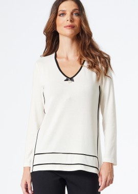 ΕΚΡΟΥ ΠΛΕΚΤΗ ΜΠΛΟΥΖΑ ΜΕ ΜΑΥΡΑ ΡΕΛΙΑ