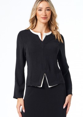 ΜΑΥΡΗ ΜΠΛΟΥΖΑ ΜΕ ΕΚΡΟΥ ΑΝΟΙΓΜΑΤΑ