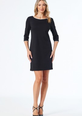 ΜΑΥΡΟ ΦΟΡΕΜΑ ΜΕ ΠΕΡΛΕΣ ΚΑΙ ΑΝΟΙΧΤΗ ΠΛΑΤΗ