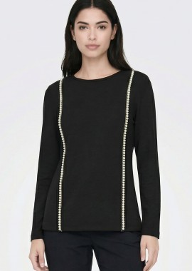 ΜΑΥΡΗ ΠΛΕΚΤΗ ΜΠΛΟΥΖΑ ΜΕ ΠΕΡΛΕΣ