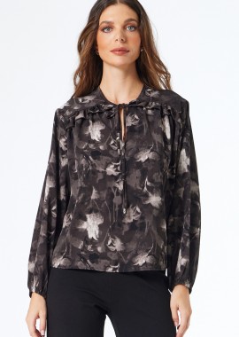 ΓΚΡΙ ΦΛΟΡΑΛ ΜΠΛΟΥΖΑ ΜΕ ΒΟΛΑΝ