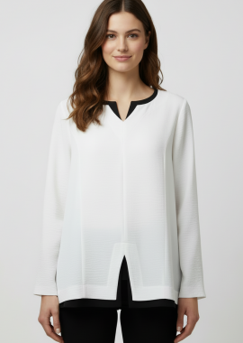 ΕΚΡΟΥ ΜΠΛΟΥΖΑ ΜΕ ΜΑΥΡΑ ΑΝΟΙΓΜΑΤΑ