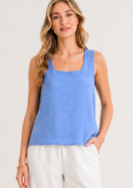 ΓΑΛΑΖΙΑ ΑΜΑΝΙΚΗ ΜΠΛΟΥΖΑ LINEN-LOOK