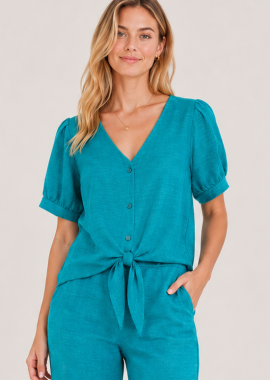 ΠΕΤΡΟΛ LINEN-LOOK CROP TOP ΠΟΥΚΑΜΙΣΟ