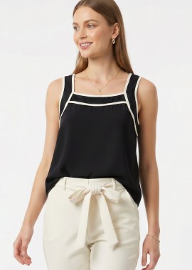 ΜΑΥΡΗ ΑΜΑΝΙΚΗ ΜΠΛΟΥΖΑ ΜΕ ΡΕΛΙΑ