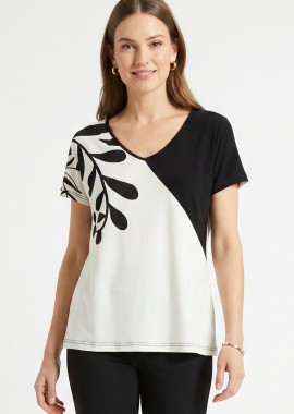 ΕΚΡΟΥ V-NECK ΕΚΡΟΥ ΦΛΟΡΑΛ ΜΠΛΟΥΖΑ