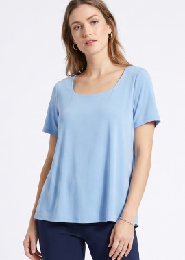 ΓΑΛΑΖΙΑ ΜΠΛΟΥΖΑ ΜΕ ΤΕΤΡΑΓΩΝΟ ΛΑΙΜΟ