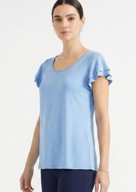 ΓΑΛΑΖΙΑ ΜΠΛΟΥΖΑ ΜΕ ΒΟΛΑΝ ΜΑΝΙΚΙΑ