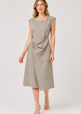 ΜΠΕΖ MIDI ΦΟΡΕΜΑ LINEN-LOOK