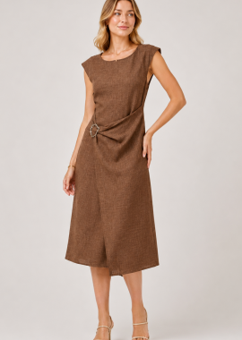 Anna Raxevsky - ΚΑΦΕ MIDI ΦΟΡΕΜΑ LINEN-LOOK