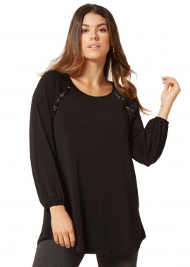 ΜΠΛΟΥΖΑ ΜΕ ΤΡΕΣΑ ΔΕΡΜΑΤΙΝΗ ΚΑΙ ΚΡΙΚΟΥΣ