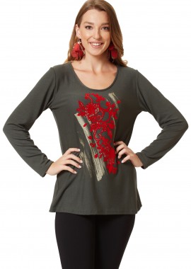 ΧΑΚΙ ΜΠΛΟΥΖΑ ΠΛΕΚΤΗ ΜΕ ΤΥΠΩΜΑ