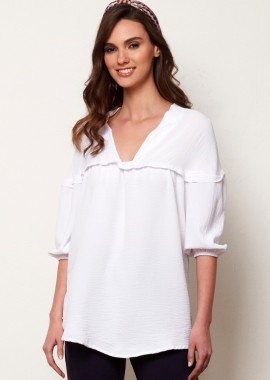 ΛΕΥΚΗ ΜΠΛΟΥΖΑ ΜΕ ΒΟΛΑΝ