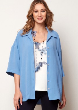 ΓΑΛΑΖΙΟ OVERSIZE ΠΟΥΚΑΜΙΣΟ