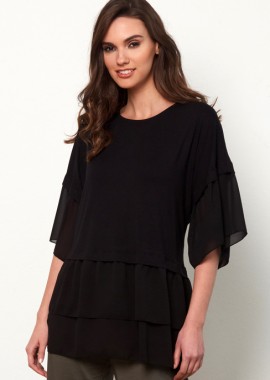 ΜΑΥΡΗ ΜΠΛΟΥΖΑ ΜΕ ΒΟΛΑΝ ΚΑΙ ΚΟΥΜΠΙ