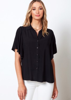 ΜΑΥΡΟ ΠΟΥΚΑΜΙΣΟ ΜΕ ΒΟΛΑΝ ΜΑΝΙΚΙΑ