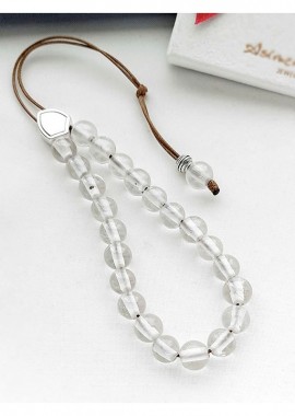 Asimenio - Κομπολόι με χάντρες Clear Quartz KO132