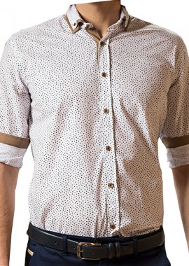 TRESOR - 33-7132 ανδρικό πουκάμισο σε slim γραμμή tresor 33-7132 σε λεύκό χρώμα με σχέδιο