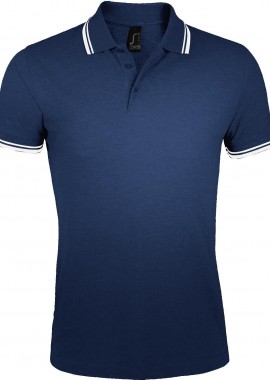 - Ανδρικό πόλο πικέ Pasadena Men SOLS 00577 French Navy/White
