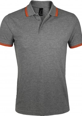 Ανδρικό πόλο πικέ Pasadena Men SOLS 00577 Grey Melange/Orange