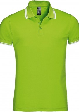- Ανδρικό πόλο πικέ Pasadena Men SOLS 00577 Lime/White