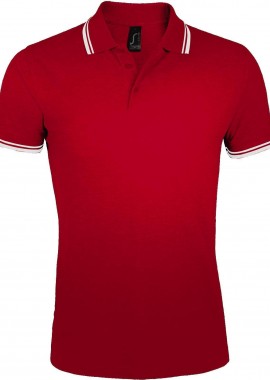 Ανδρικό πόλο πικέ Pasadena Men SOLS 00577 Red/White
