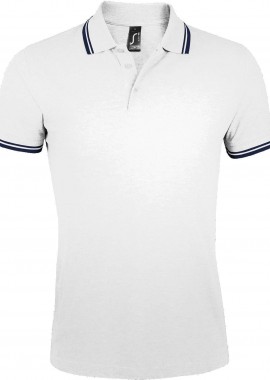 - Ανδρικό πόλο πικέ Pasadena Men SOLS 00577 White/Navy