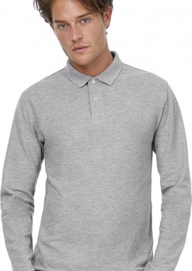 - Μακρυμανικο Ανδρικο Polo ID.001 LSL B & C PUI12 Heather Grey