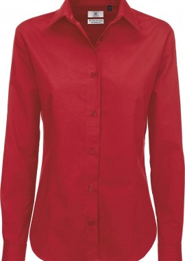 - Γυναικείο πουκάμισο B & C Sharp LSL Women Deep Red