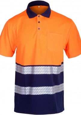T-shirt πόλο υψηλής ορατότητας GLOW HV Stenso Orange