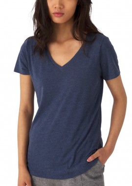 Γυναικείο T-Shirt Triblend με V λαιμόκοψη TW058 B&C Triblend /women Heather Navy