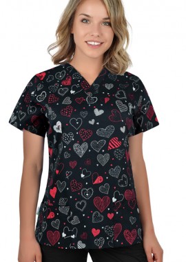 Ιατρική Μπλούζα BAMBINA B-well 400769 Dark Hearts