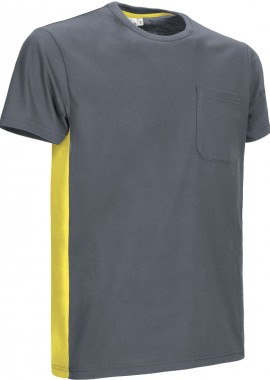 - T-Shirt THUNDER Valento CAVATHUGA Cement Grey-Lemon Yellow